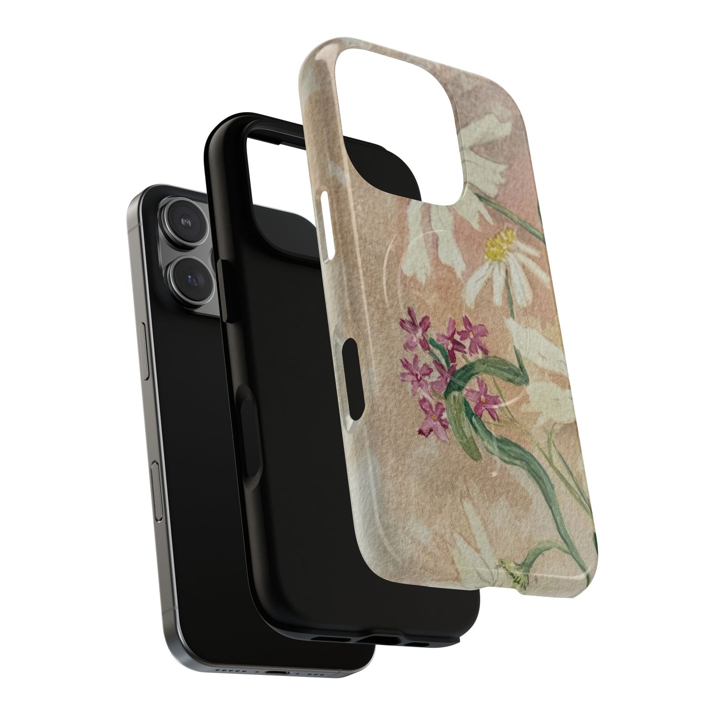 Floral Daisies Tough Magnetic Phone Case — Vintage Wildflower Design