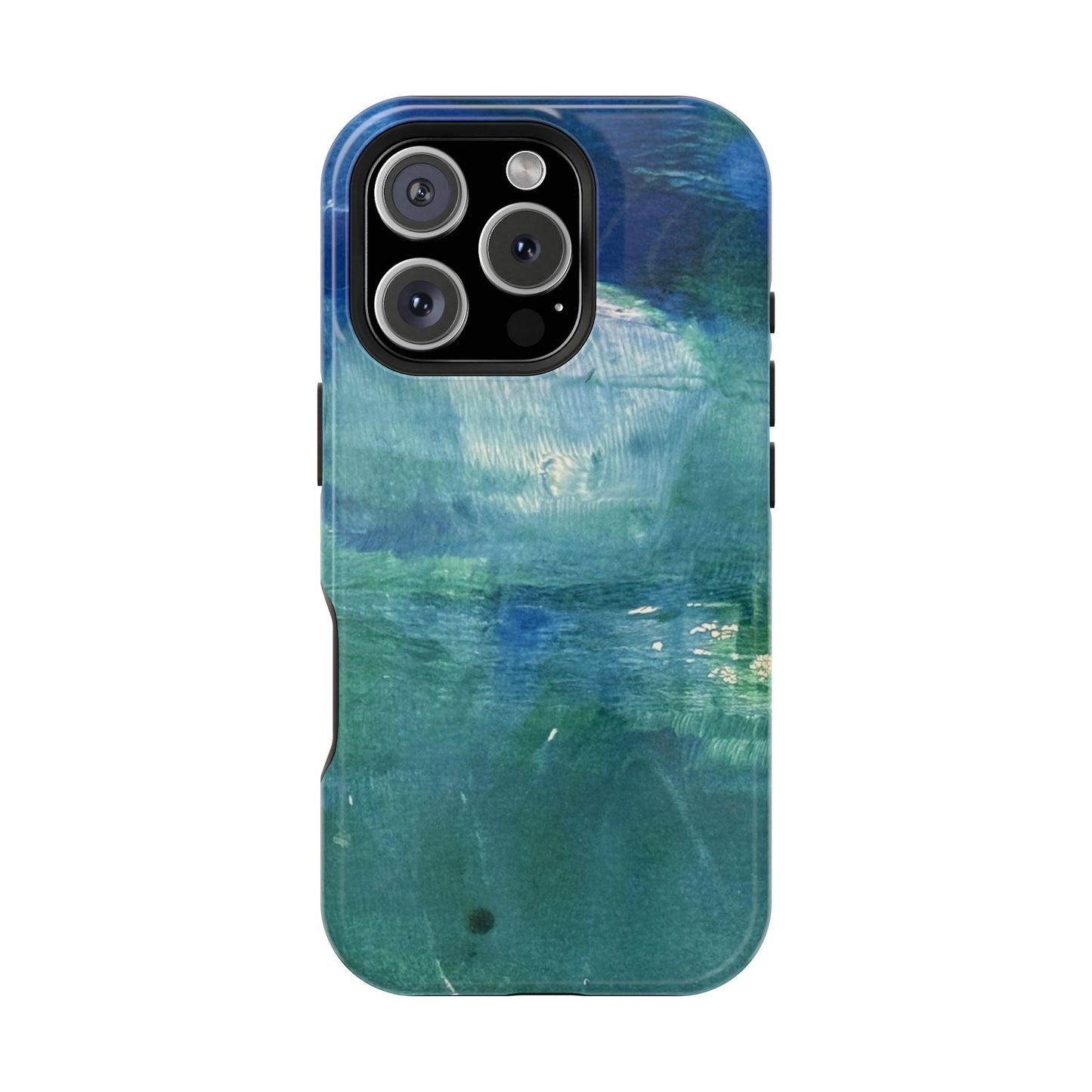Where the Water Sleeps Magnetic Impact-Resistant Phone Case — Abstract Ocean Blue Art Blues Teal Green