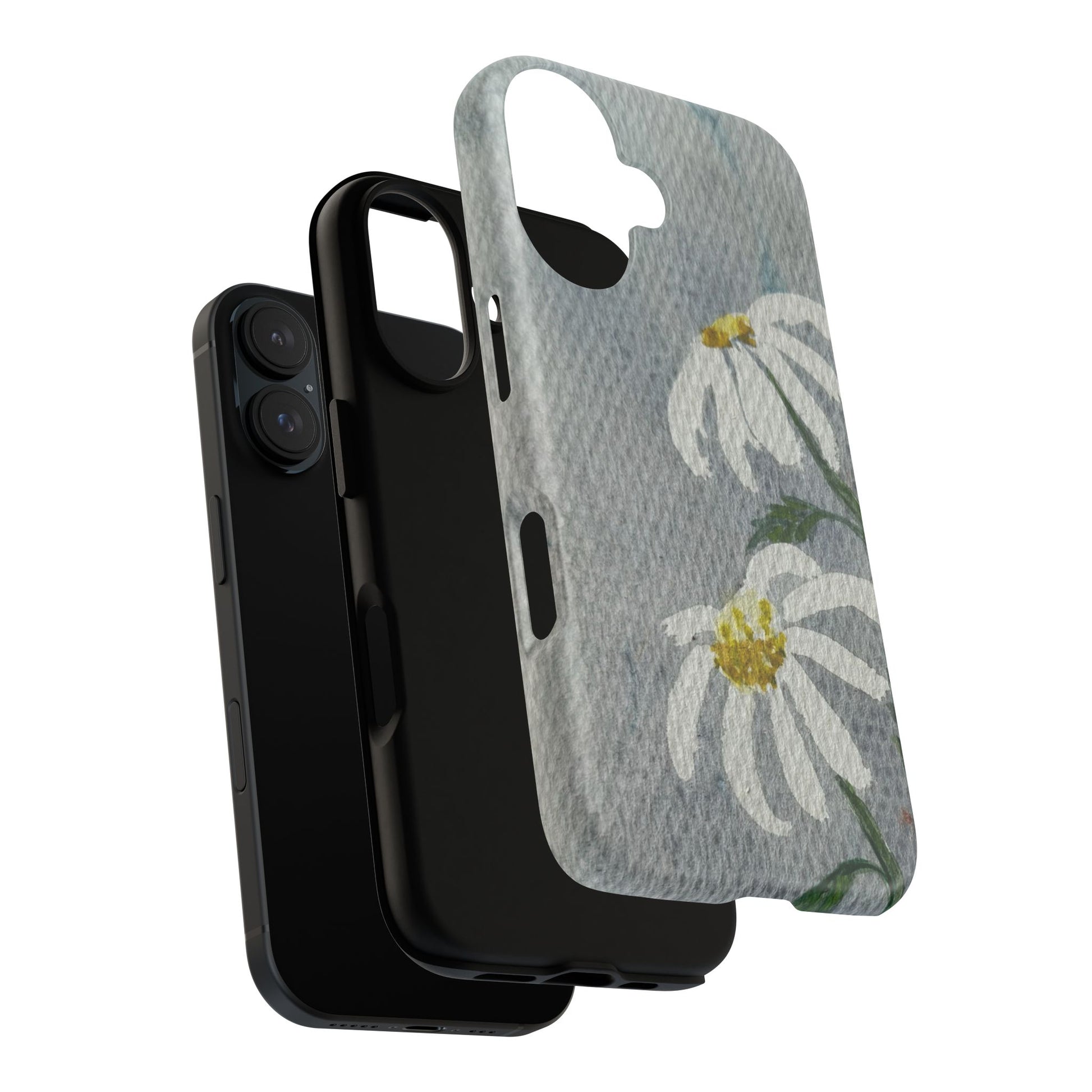 Phone case with floral design on a white background