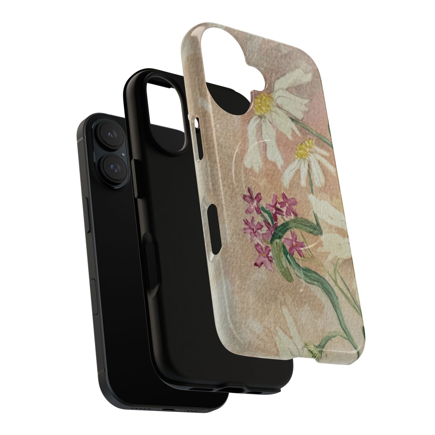Floral Daisies Tough Magnetic Phone Case — Vintage Wildflower Design