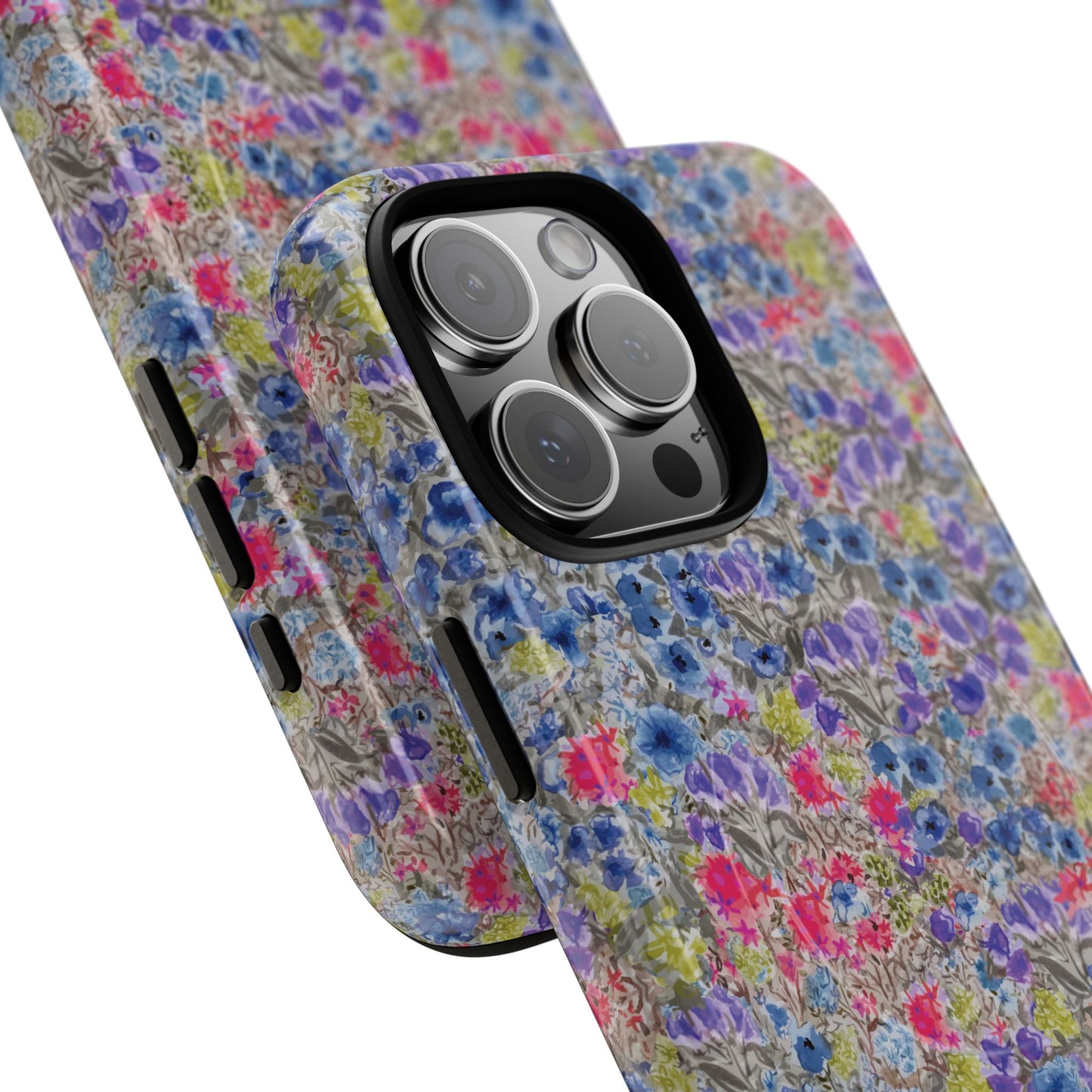 Blue Wildflower Meadow Blooms Watercolor Blue & Violet Floral Tough Magnetic Phone Cases