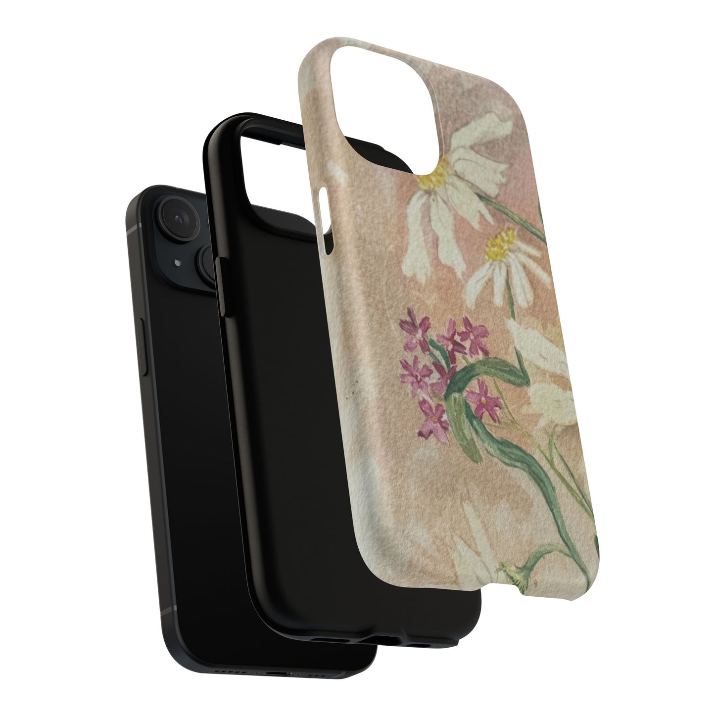 Floral Daisies Tough Magnetic Phone Case — Vintage Wildflower Design