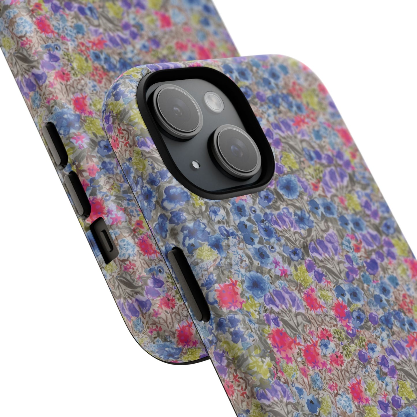 Blue Wildflower Meadow Blooms Watercolor Blue & Violet Floral Tough Magnetic Phone Cases