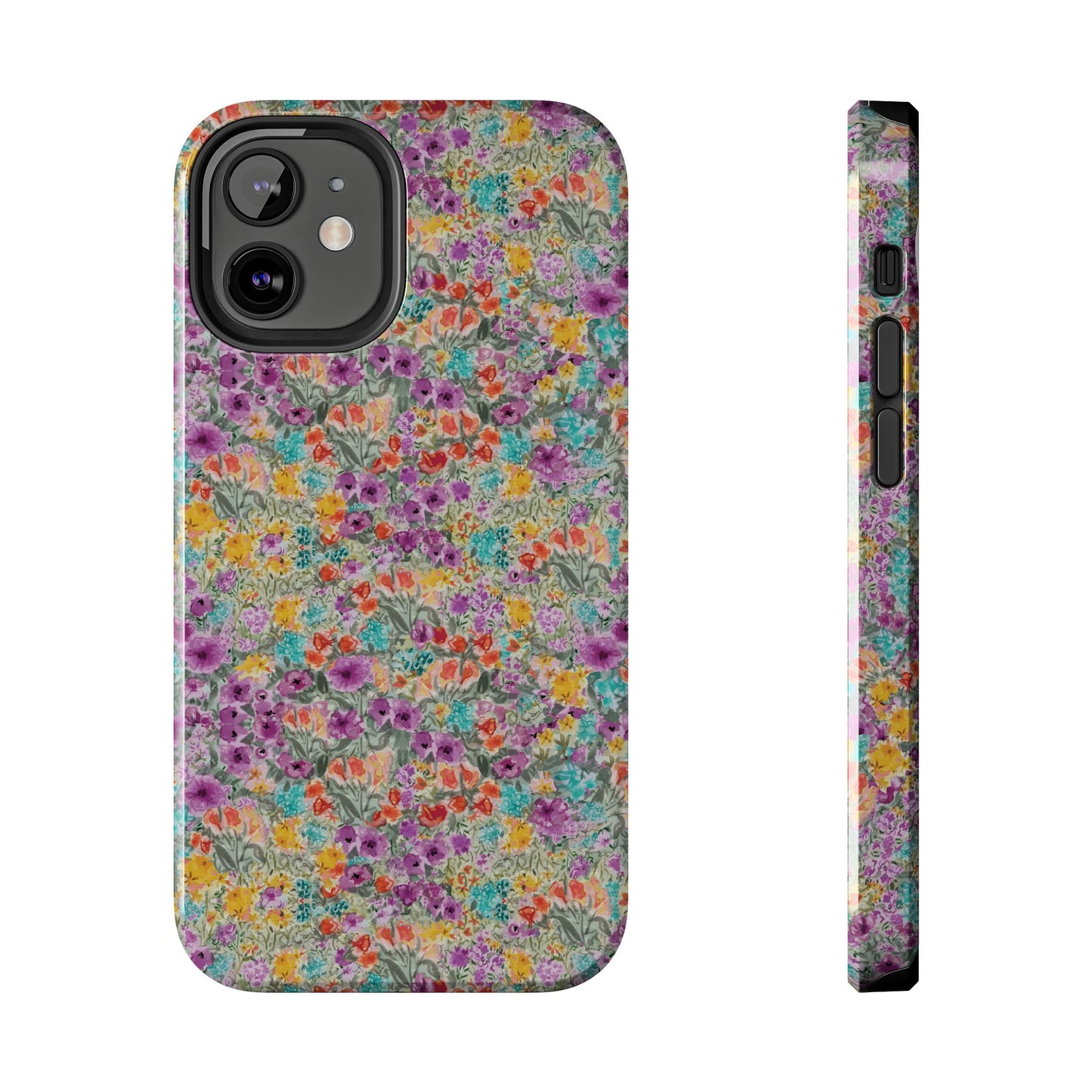 Wildflower Harmony  Watercolor Wildflower Phone Case – Colorful Floral Botanical Design Tough Phone Case