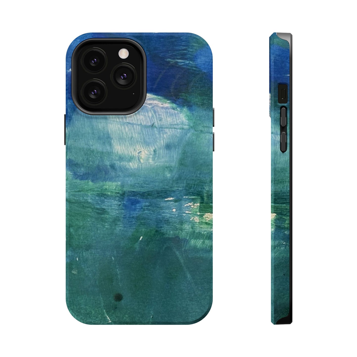 Where the Water Sleeps Magnetic Impact-Resistant Phone Case — Abstract Ocean Blue Art Blues Teal Green