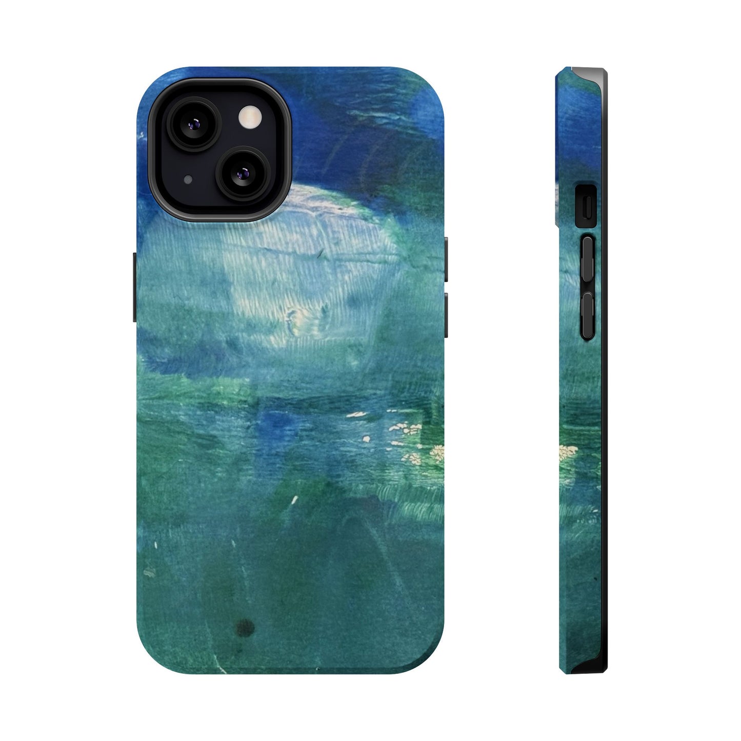 Where the Water Sleeps Magnetic Impact-Resistant Phone Case — Abstract Ocean Blue Art Blues Teal Green