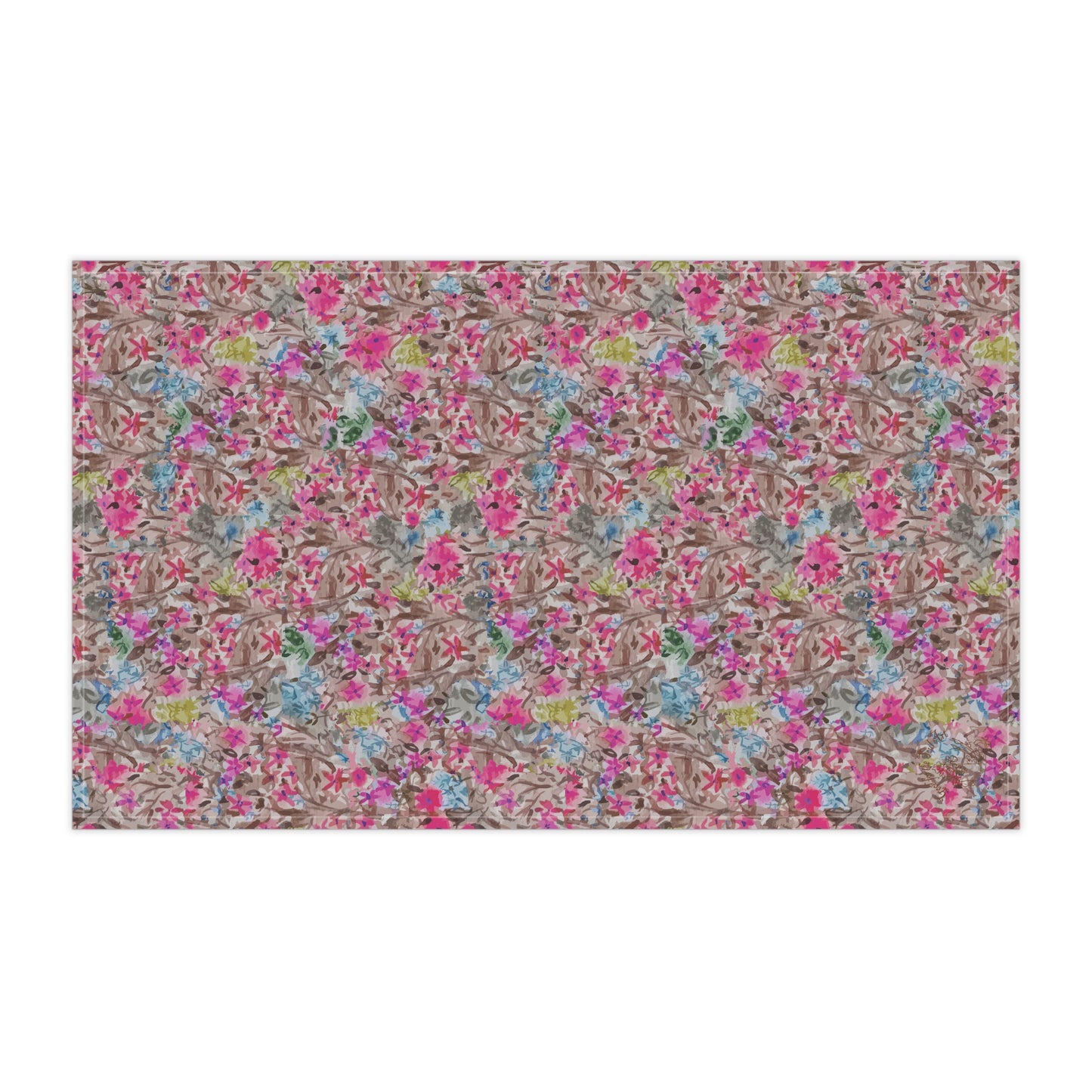Wild Flower Meadow Pinks and Browns Tea Towels (cotton, poly)