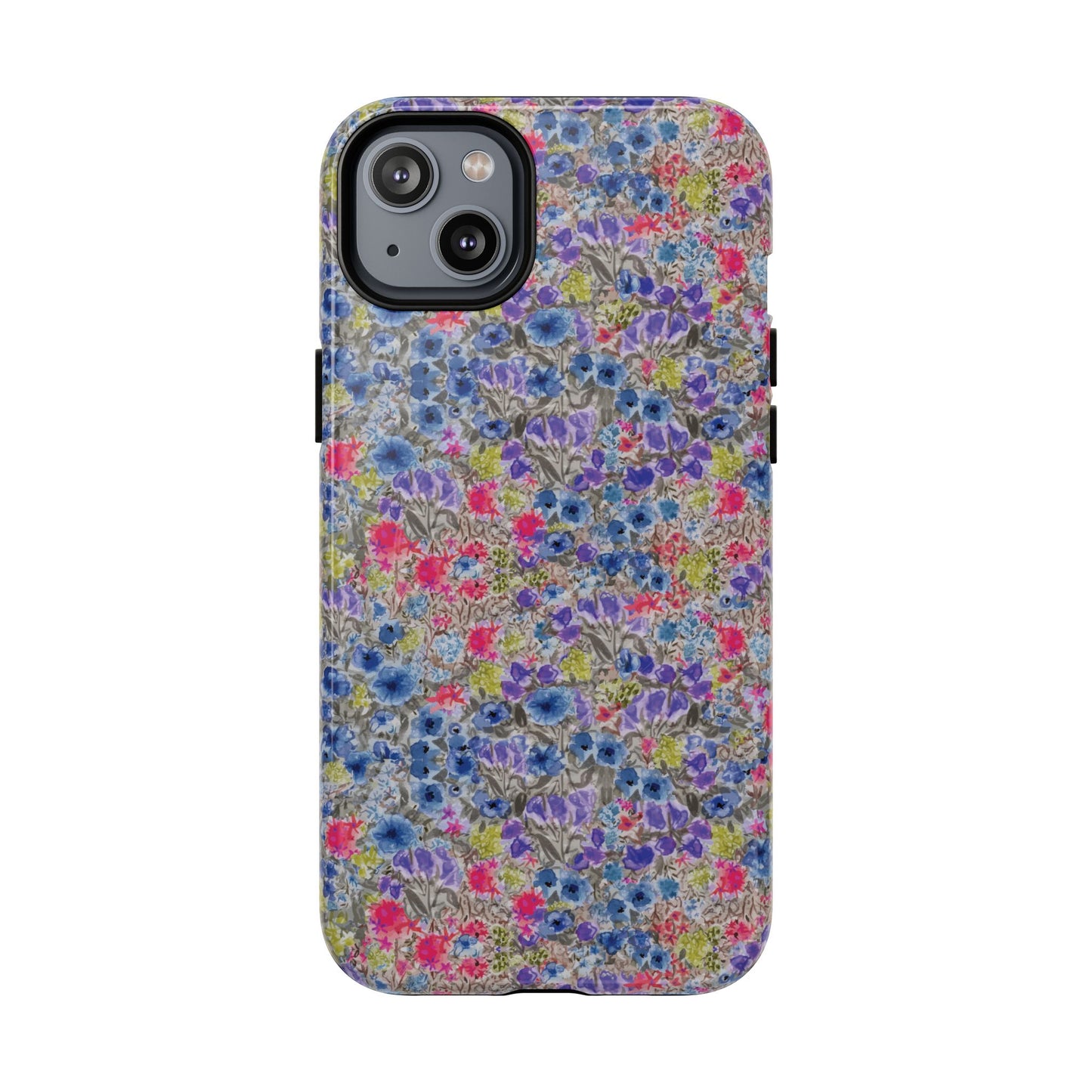 Blue Wildflower Meadow Blooms Watercolor Blue & Violet Floral Tough Magnetic Phone Cases