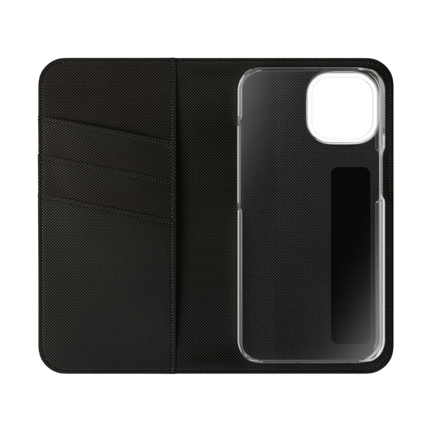 Inside Floral wallet phone case interior with card slots and protective phone holder.