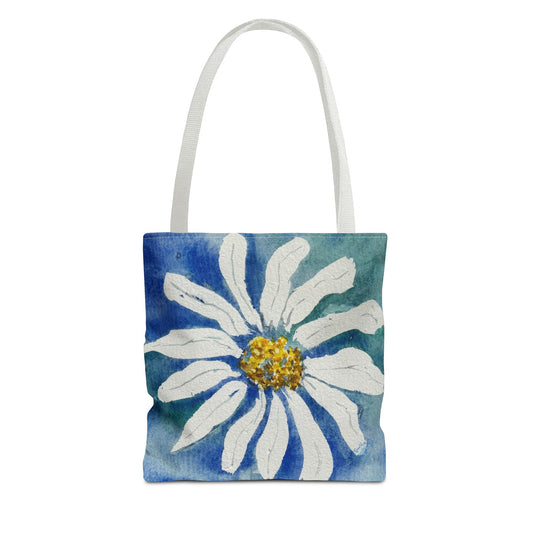 White Daisy Painting Tote Bag | Floral Watercolor Art