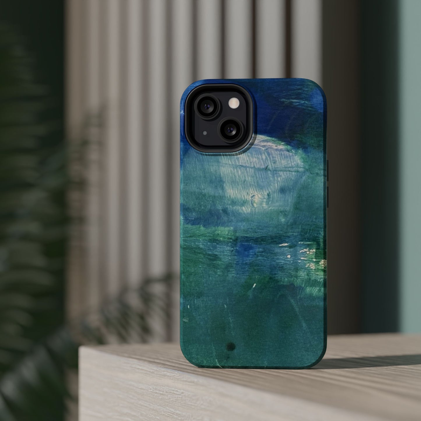 Where the Water Sleeps Magnetic Impact-Resistant Phone Case — Abstract Ocean Blue Art Blues Teal Green