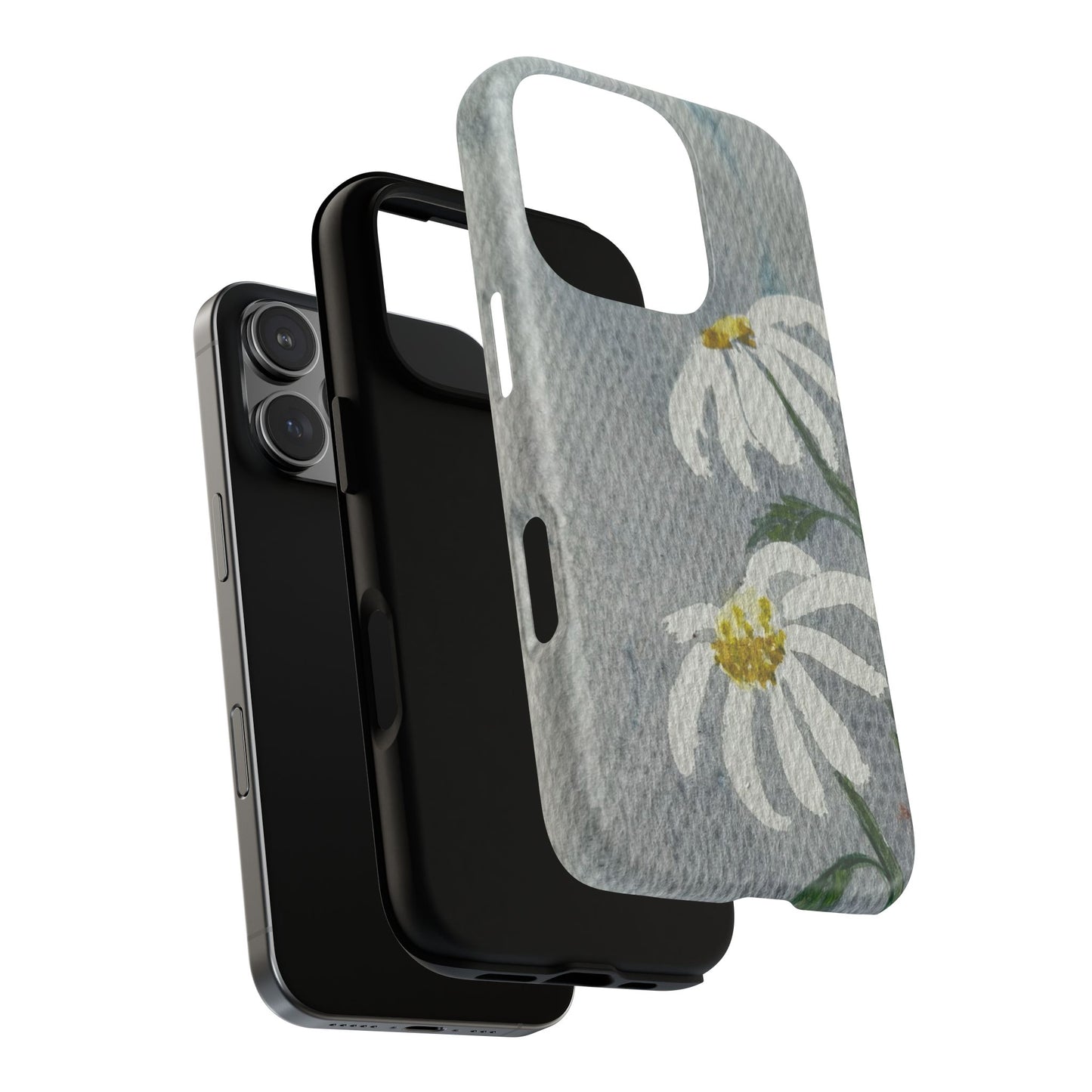 Phone case with floral design on a white background