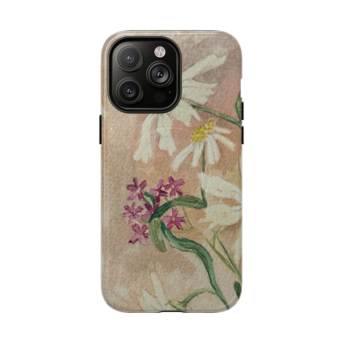 Floral Daisies Tough Magnetic Phone Case — Vintage Wildflower Design