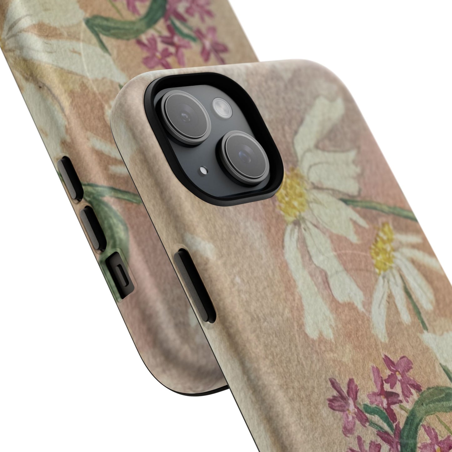 Floral Daisies Tough Magnetic Phone Case — Vintage Wildflower Design