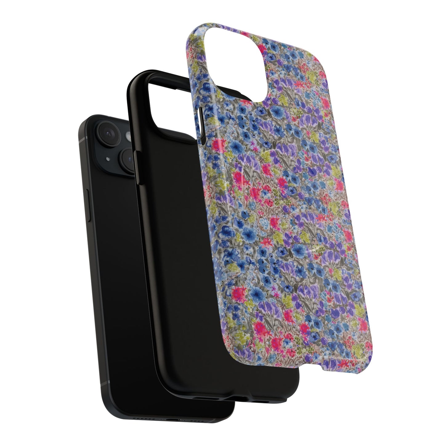 Blue Wildflower Meadow Blooms Watercolor Blue & Violet Floral Tough Magnetic Phone Cases