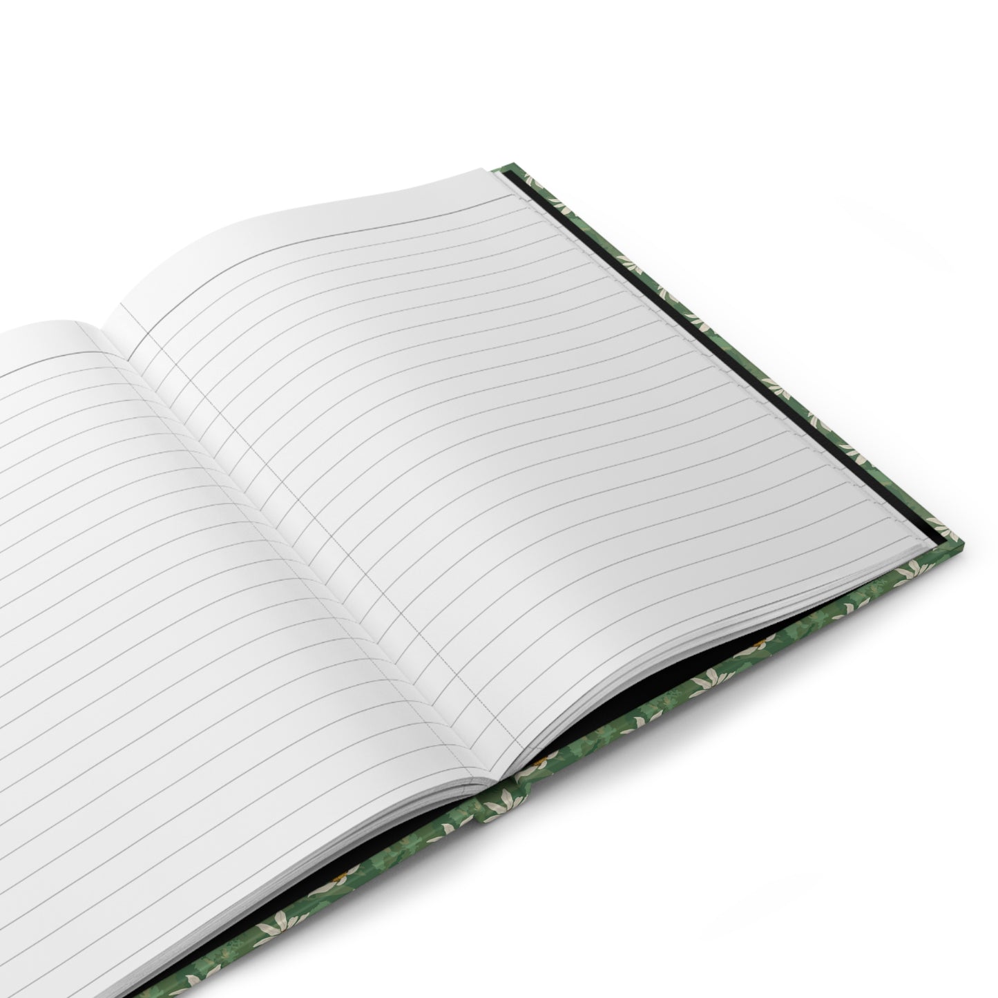 Daisy Meadow Hardcover Journal — Green Floral Notebook for Notes & Gratitude