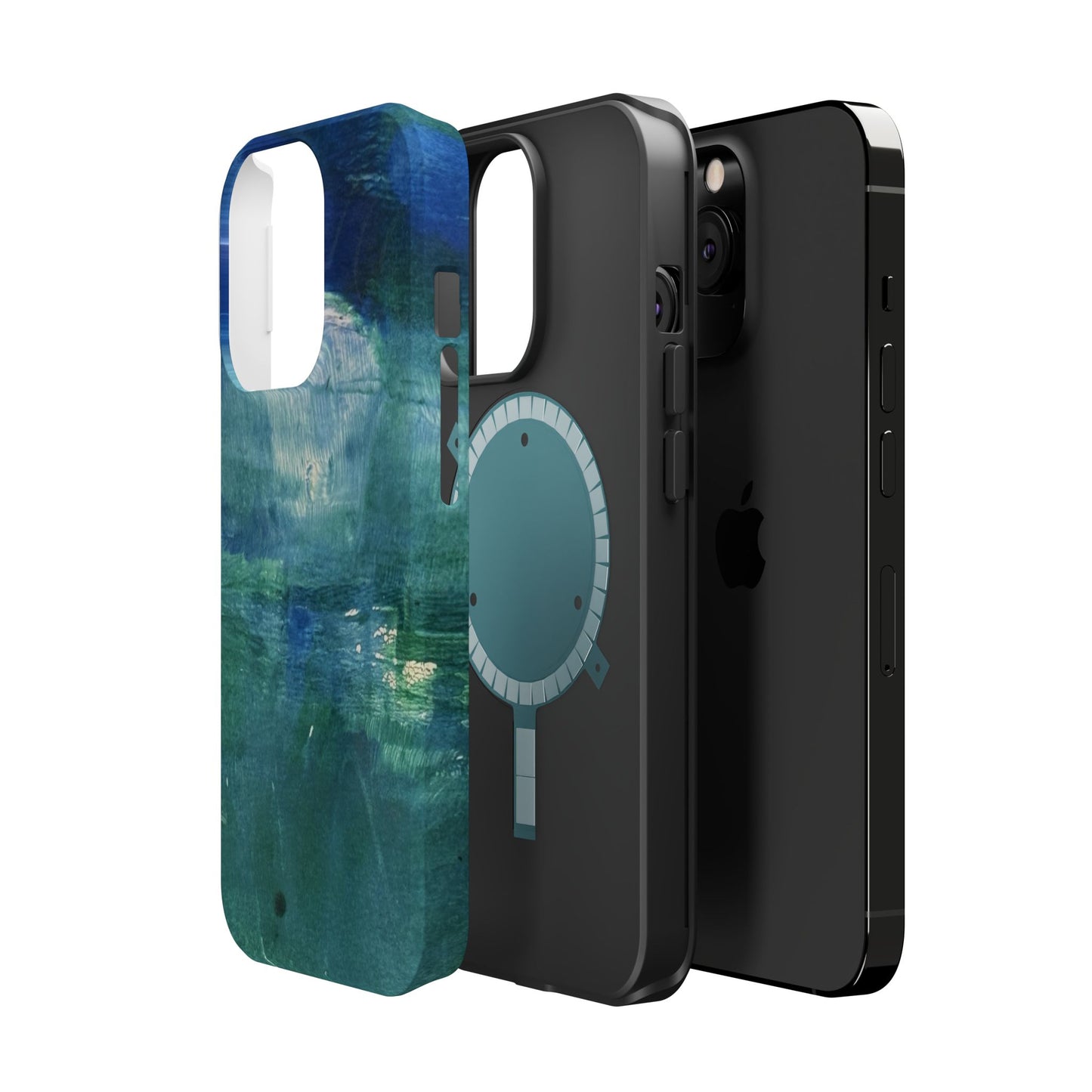 Where the Water Sleeps Magnetic Impact-Resistant Phone Case — Abstract Ocean Blue Art Blues Teal Green