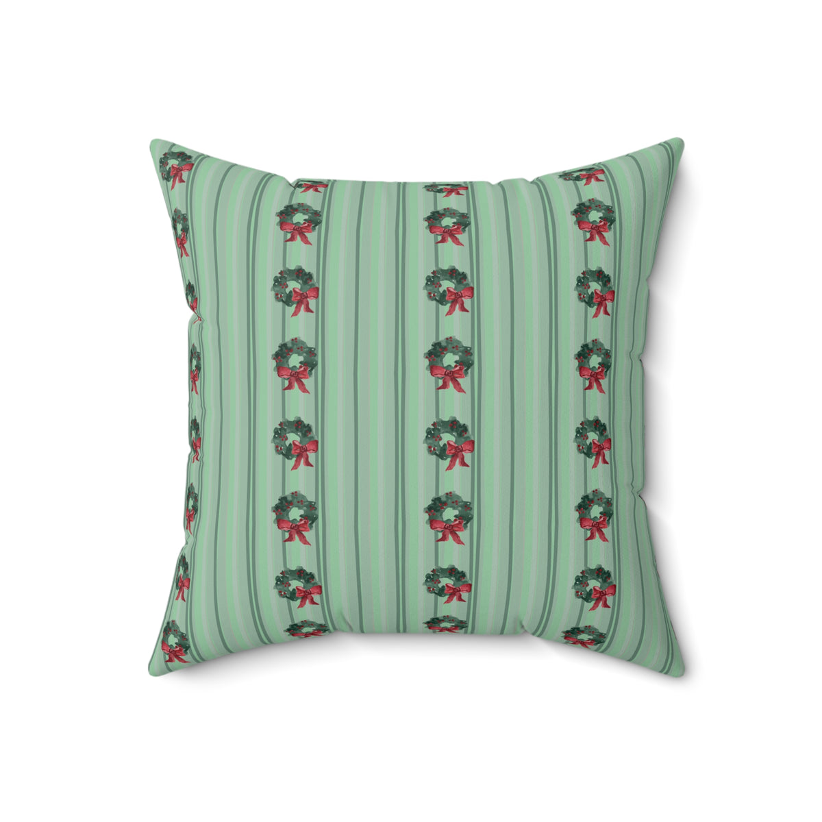 Festive Holiday Faux Suede Throw Pillow — 18" × 18"