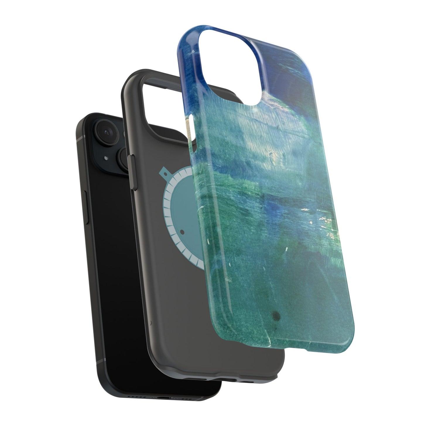 Where the Water Sleeps Magnetic Impact-Resistant Phone Case — Abstract Ocean Blue Art Blues Teal Green
