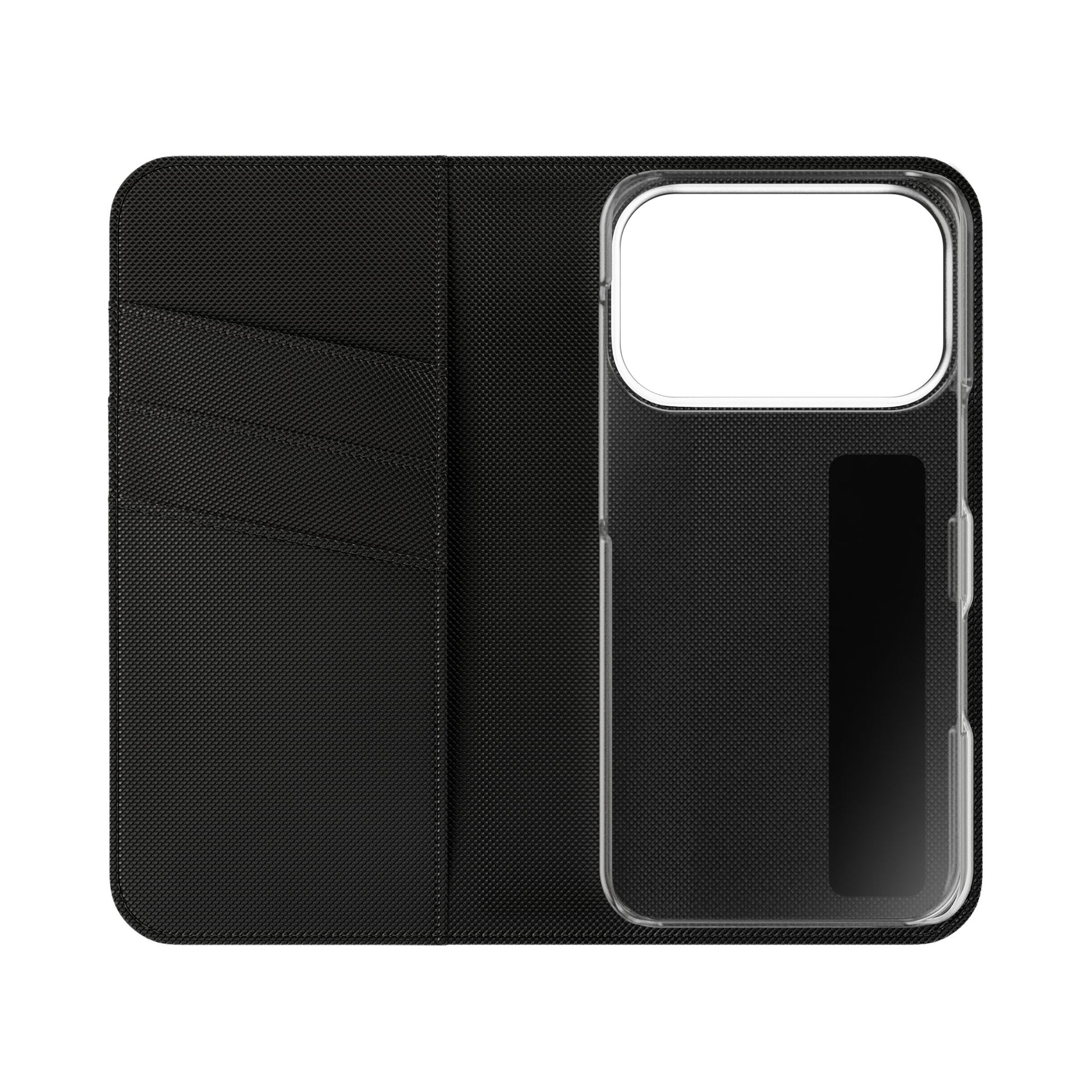 Inside Floral wallet phone case interior with card slots and protective phone holder.