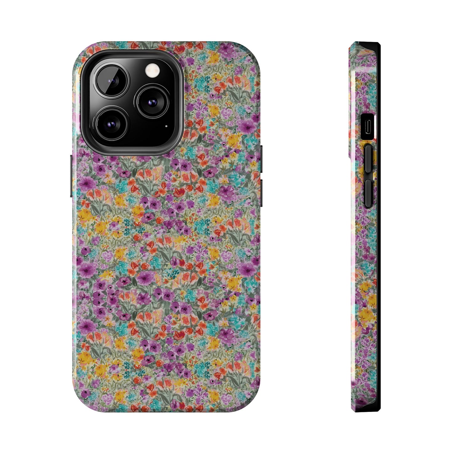 Wildflower Harmony  Watercolor Wildflower Phone Case – Colorful Floral Botanical Design Tough Phone Case