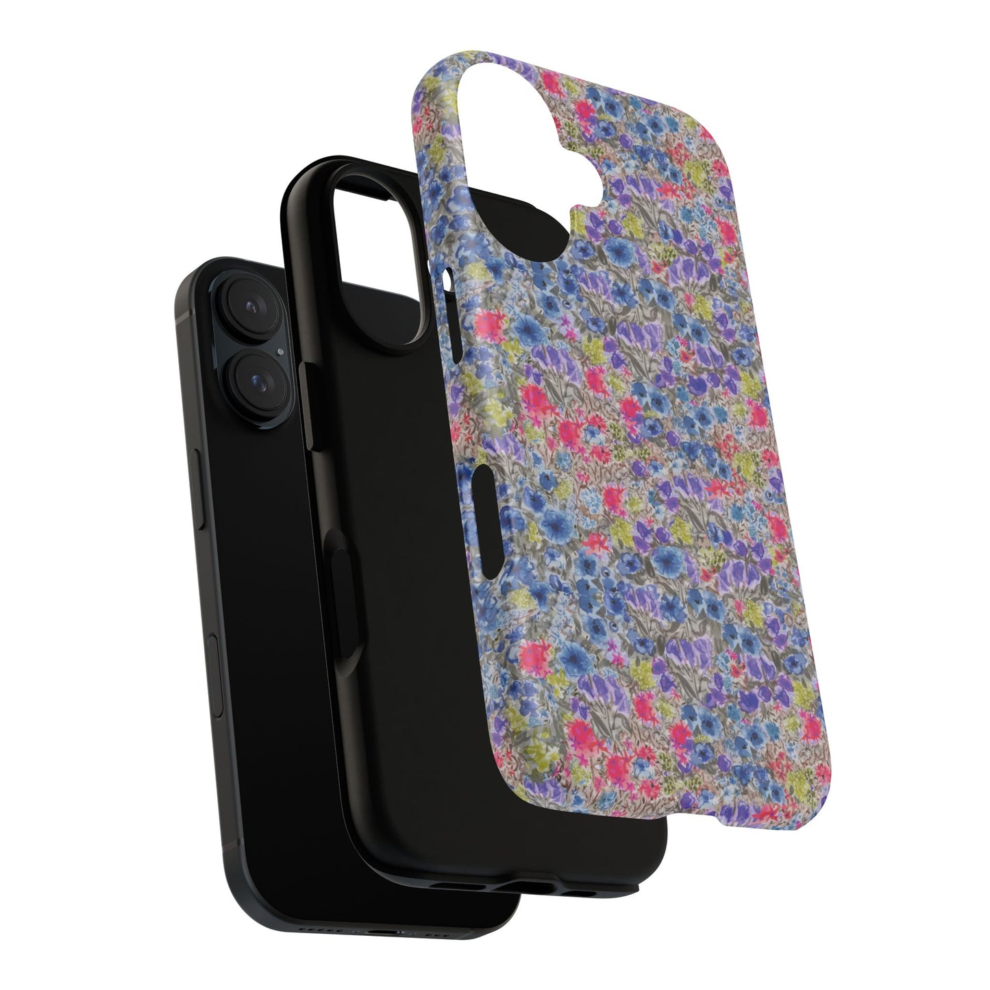 Blue Wildflower Meadow Blooms Watercolor Blue & Violet Floral Tough Magnetic Phone Cases