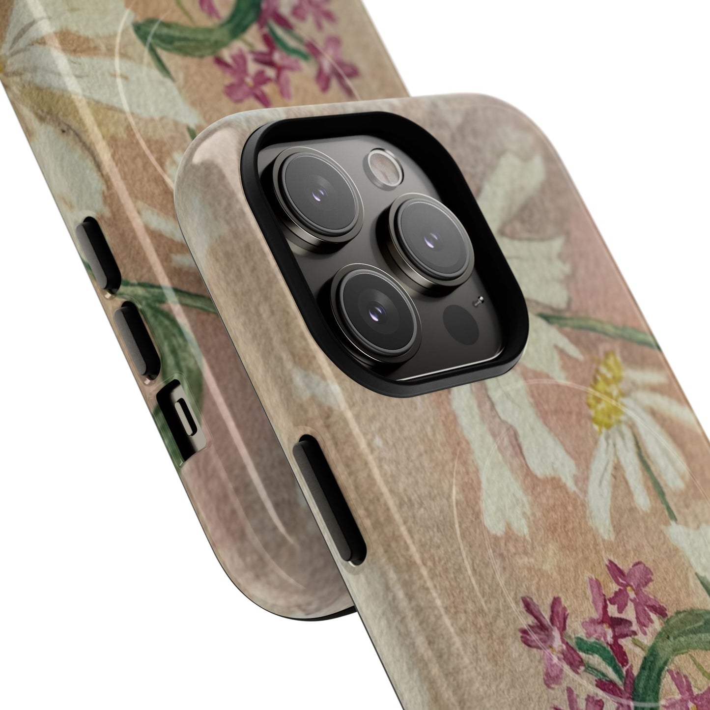 Floral Daisies Tough Magnetic Phone Case — Vintage Wildflower Design