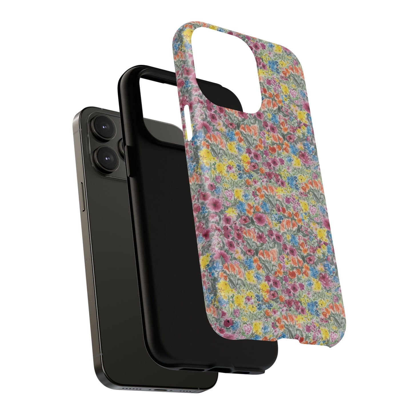 Meadow Blooms Floral Tough Phone Case — Colorful Wildflower Protective Cover