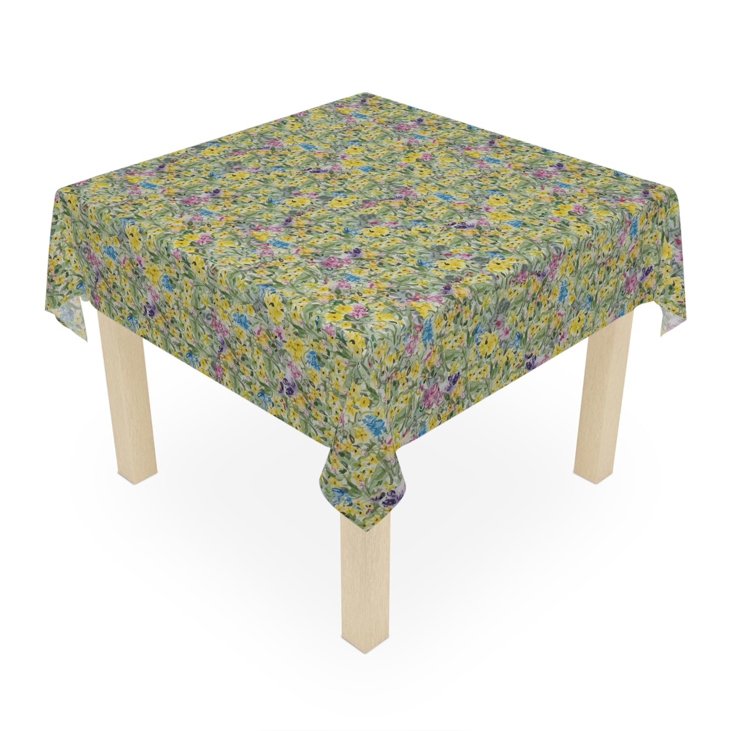 Summer Wild Flower Meadow Tablecloth — Yellow Wildflower Print for Spring & Summer