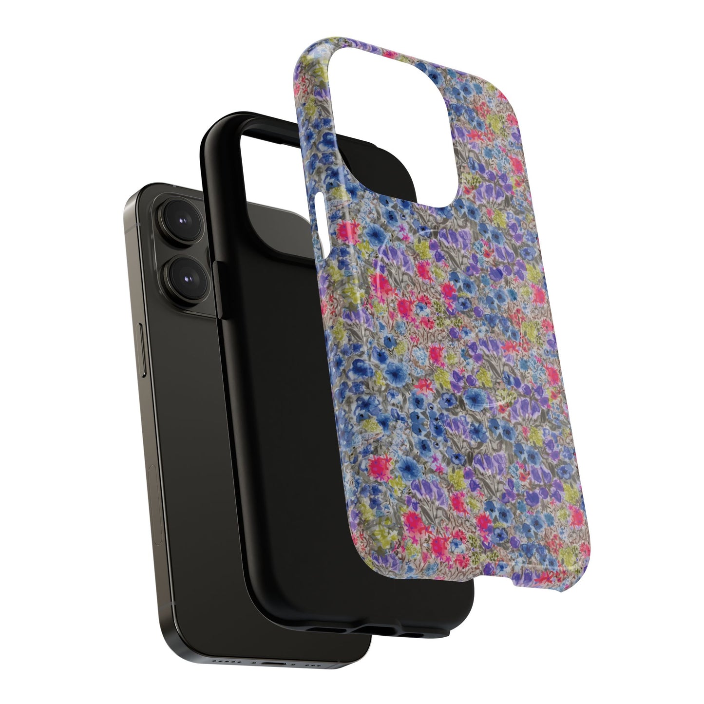Blue Wildflower Meadow Blooms Watercolor Blue & Violet Floral Tough Magnetic Phone Cases