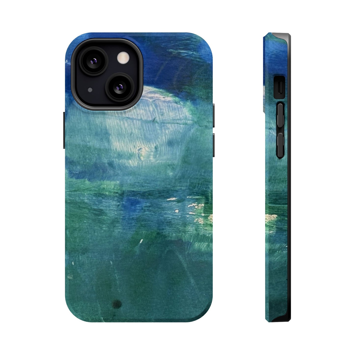 Where the Water Sleeps Magnetic Impact-Resistant Phone Case — Abstract Ocean Blue Art Blues Teal Green