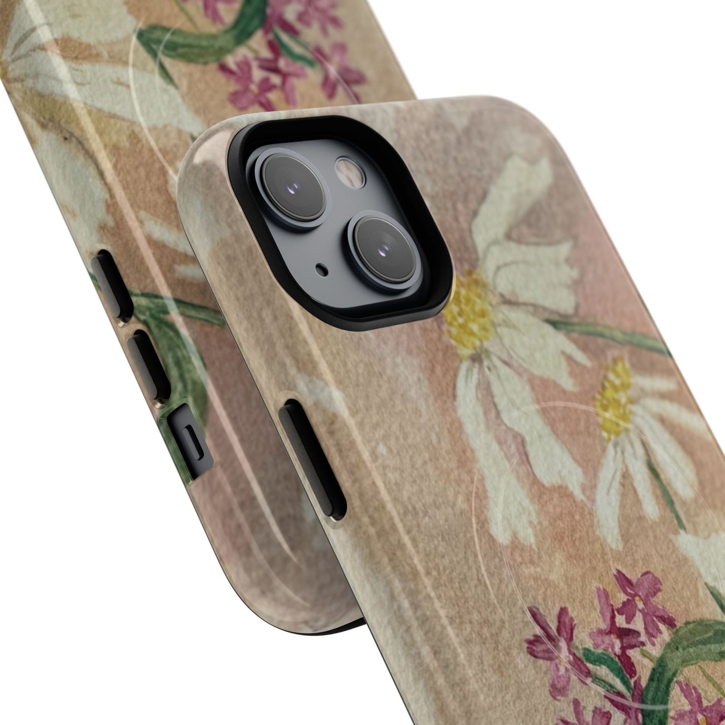Floral Daisies Tough Magnetic Phone Case — Vintage Wildflower Design