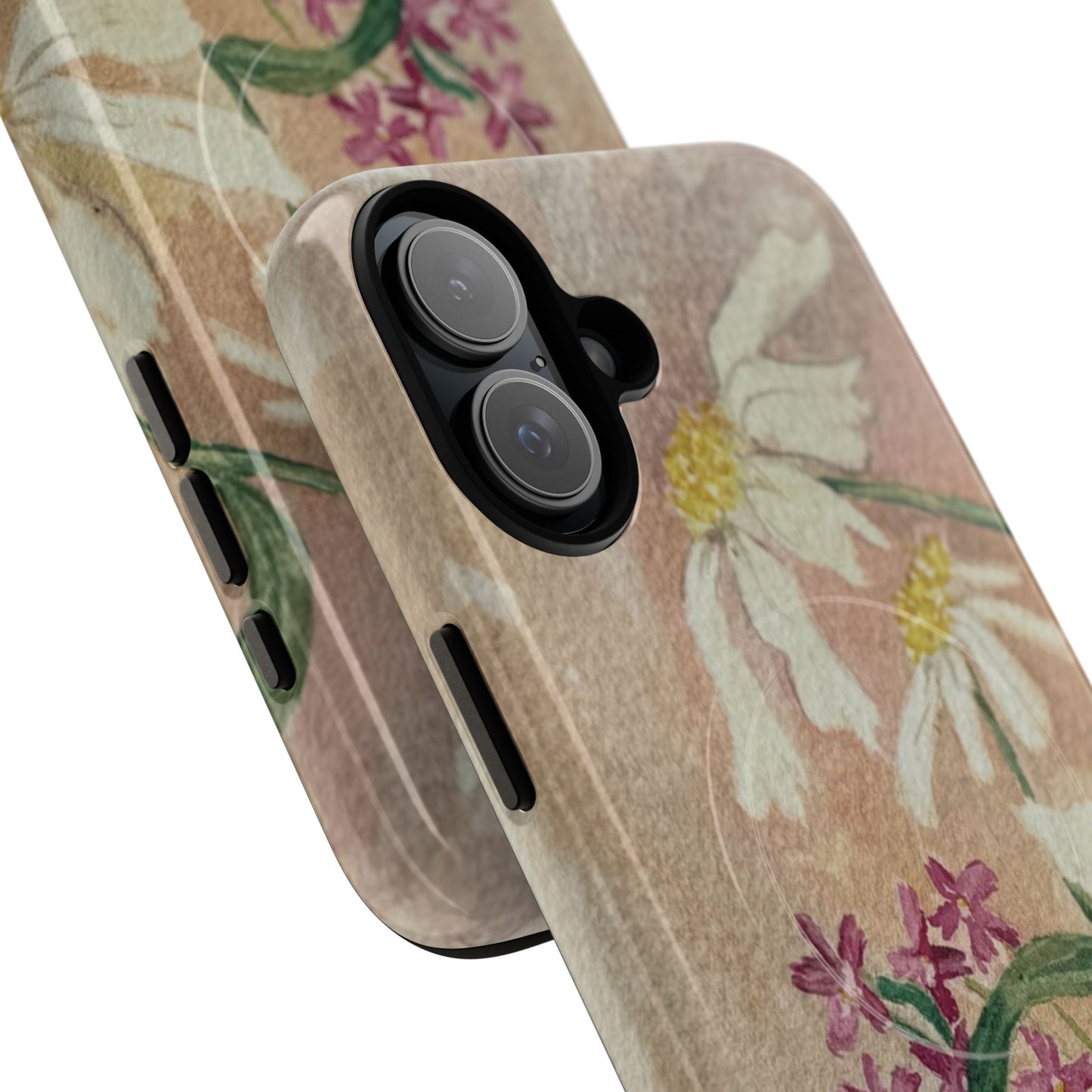 Floral Daisies Tough Magnetic Phone Case — Vintage Wildflower Design