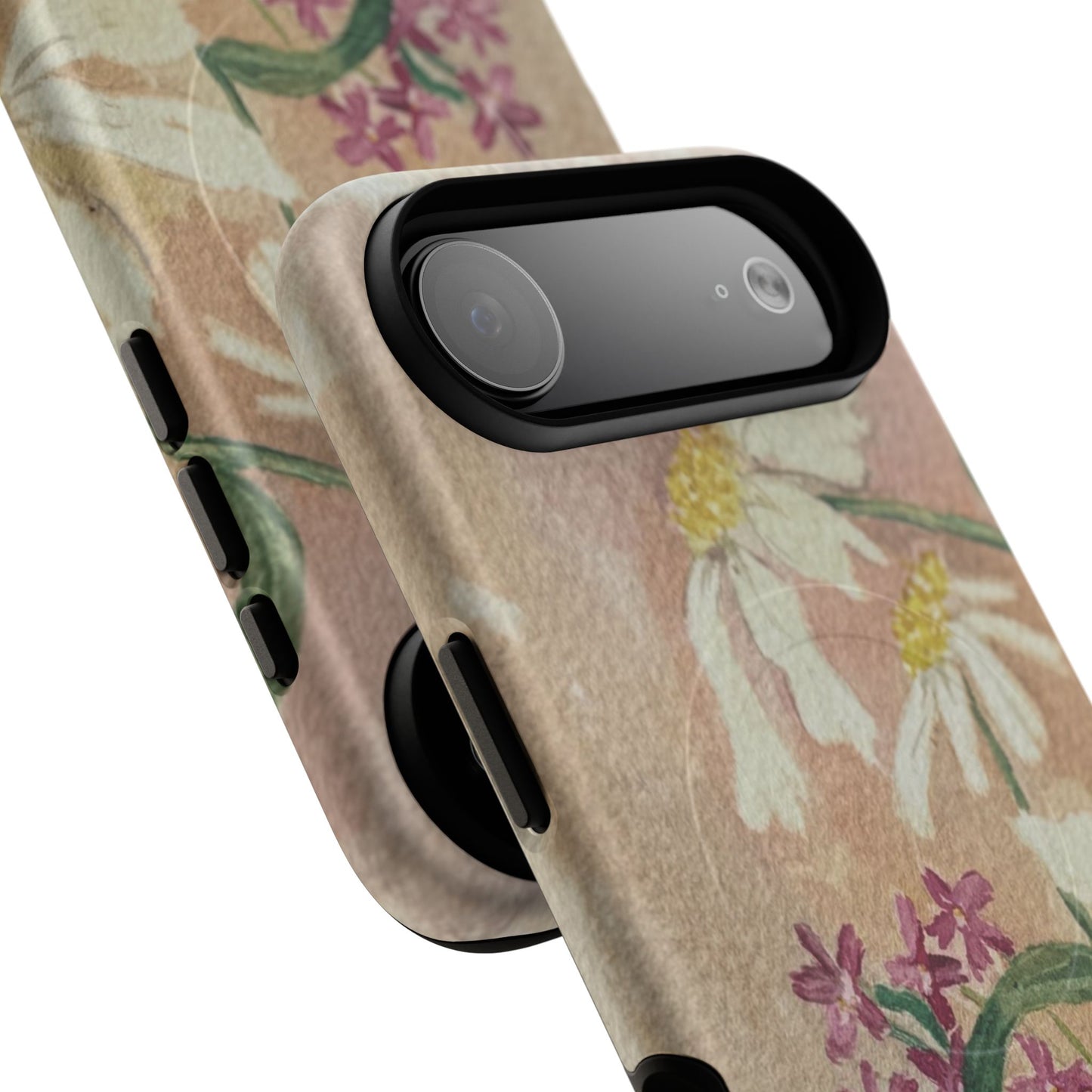 Floral Daisies Tough Magnetic Phone Case — Vintage Wildflower Design