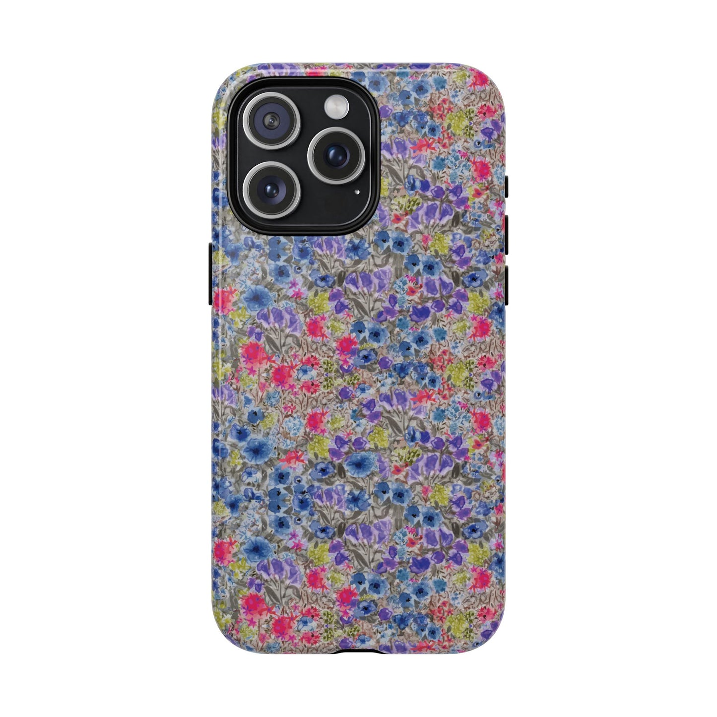 Blue Wildflower Meadow Blooms Watercolor Blue & Violet Floral Tough Magnetic Phone Cases