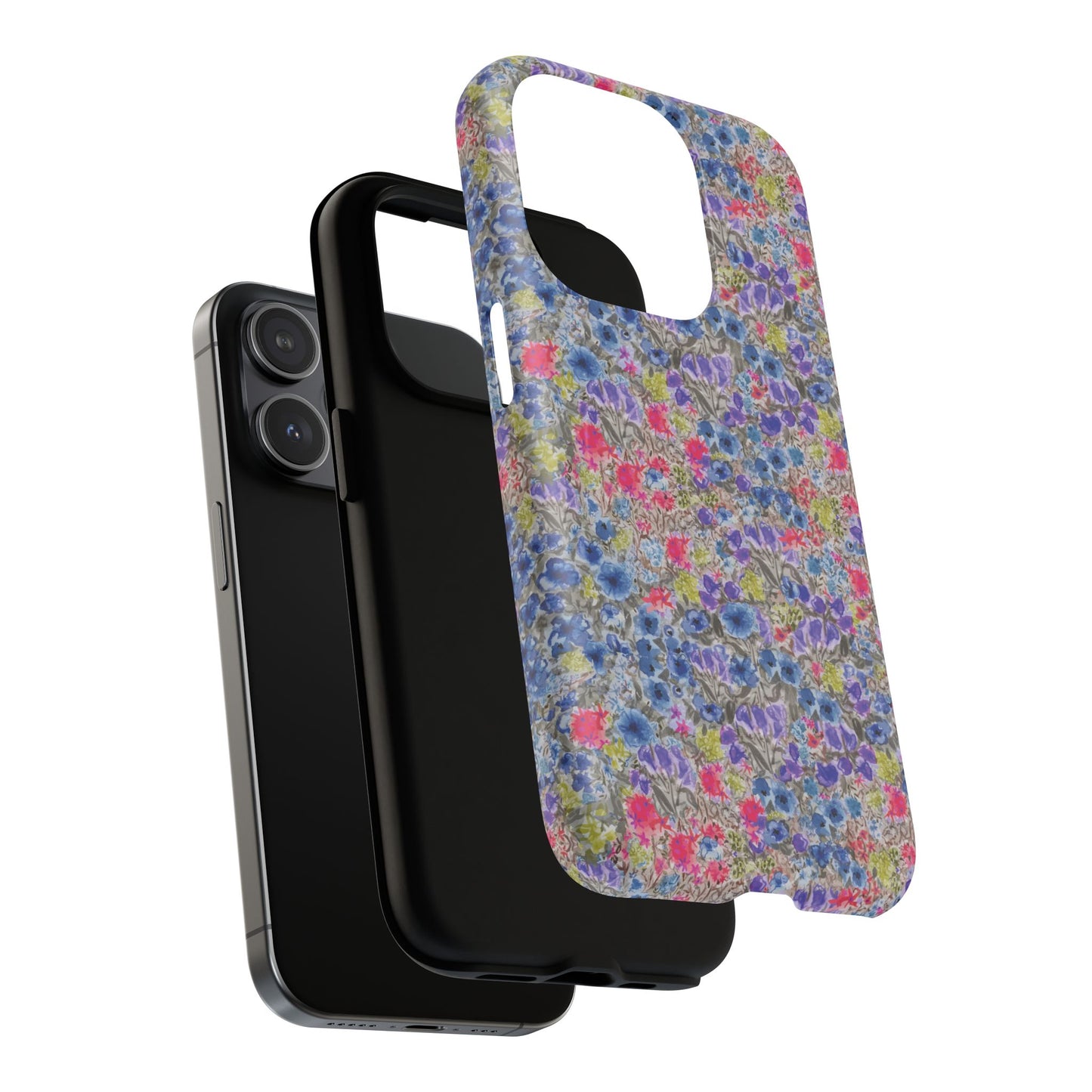 Blue Wildflower Meadow Blooms Watercolor Blue & Violet Floral Tough Magnetic Phone Cases
