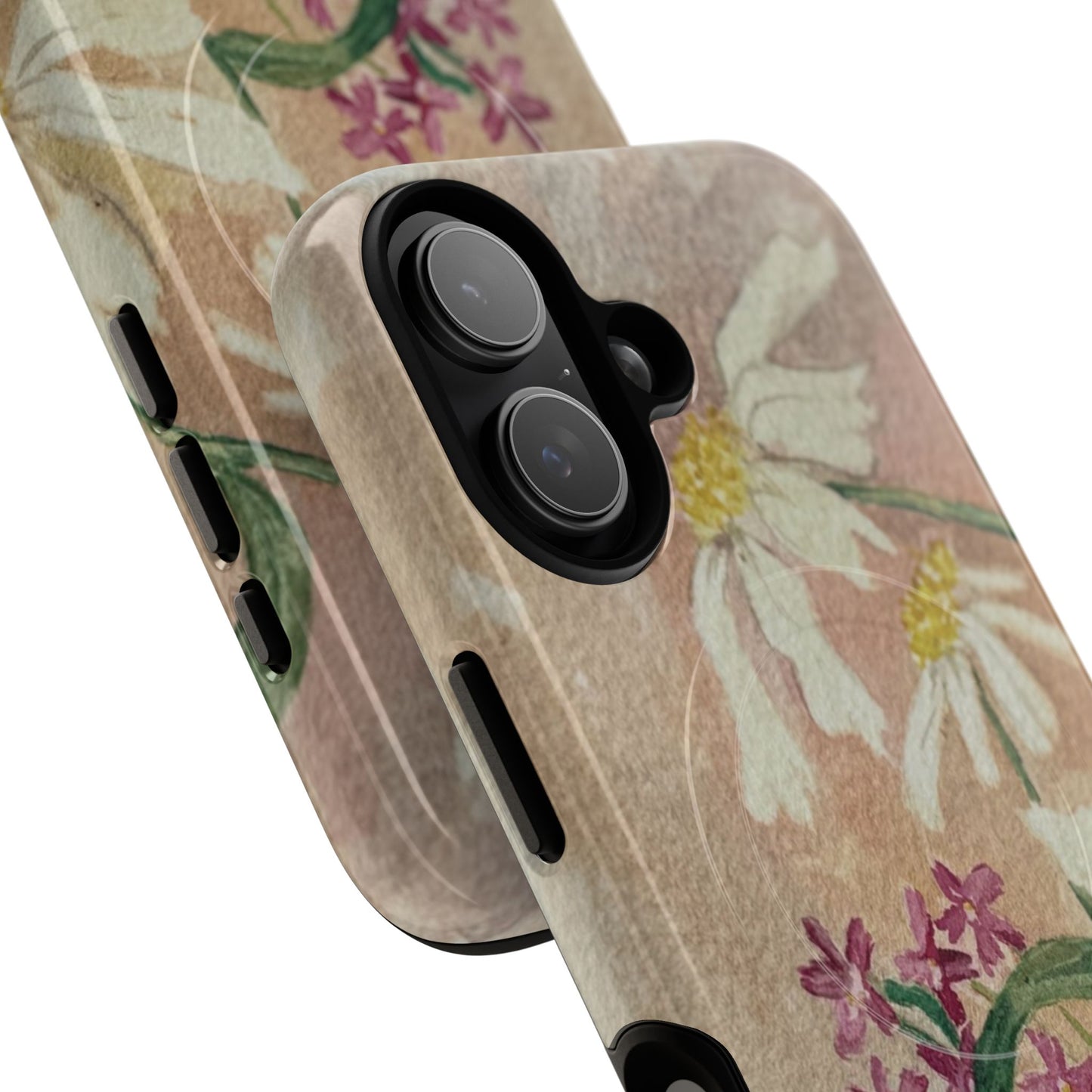 Floral Daisies Tough Magnetic Phone Case — Vintage Wildflower Design