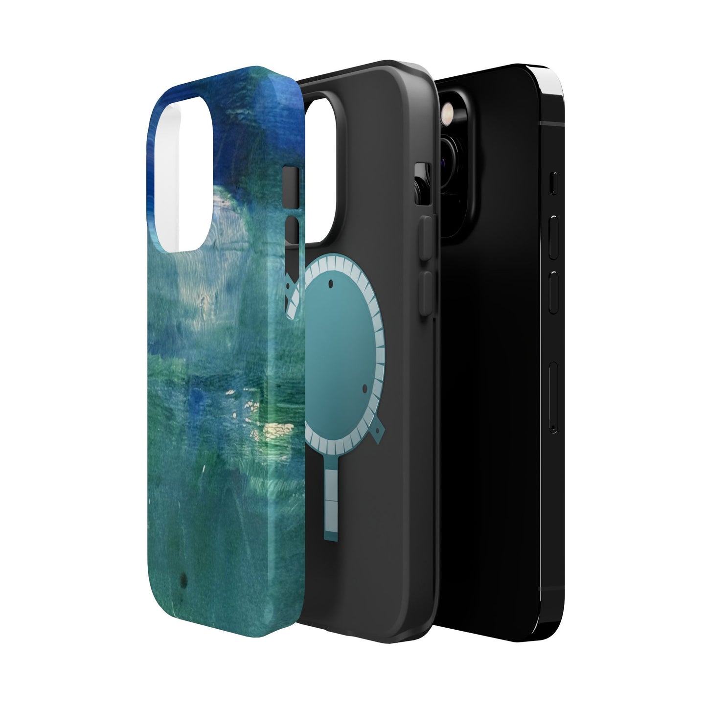 Where the Water Sleeps Magnetic Impact-Resistant Phone Case — Abstract Ocean Blue Art Blues Teal Green