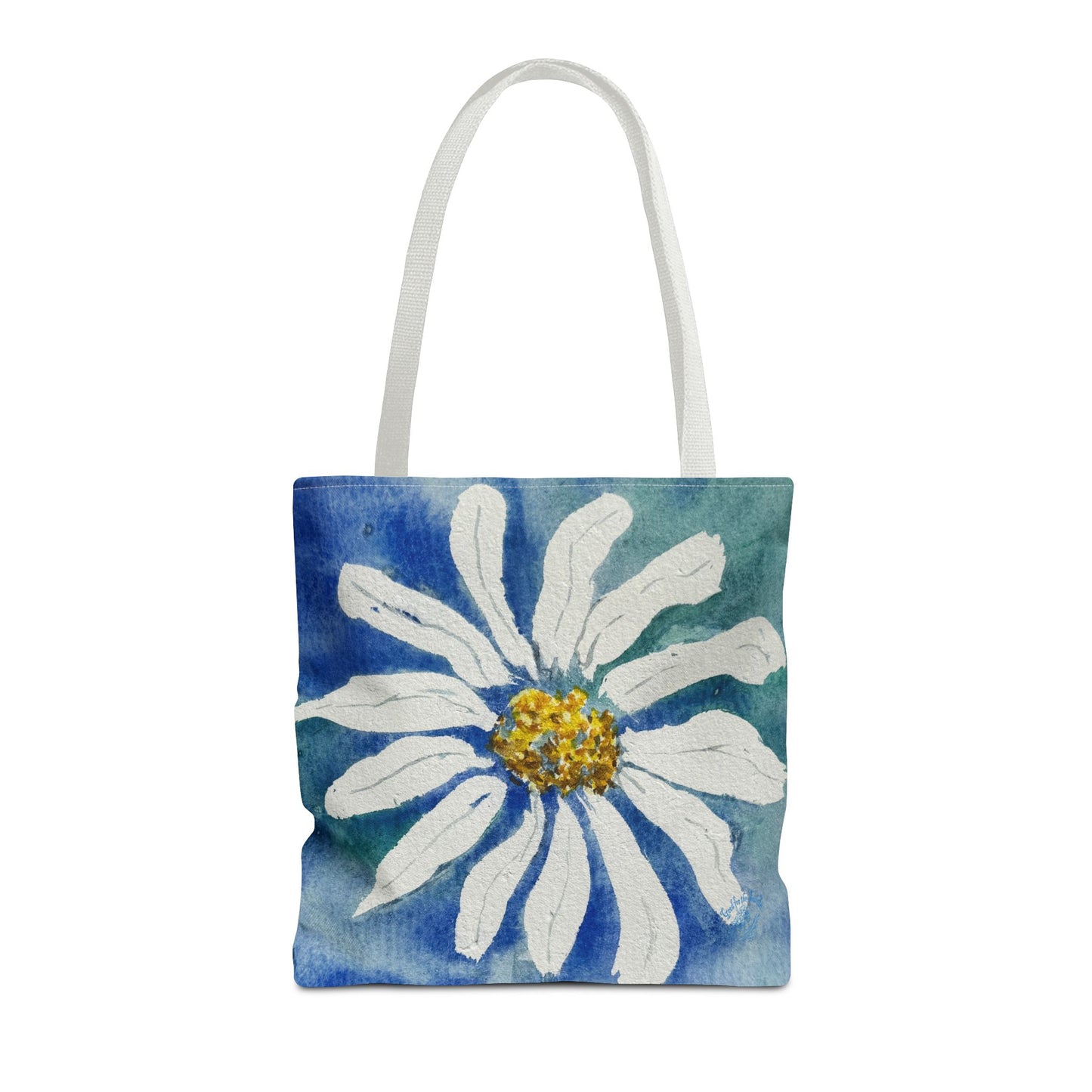 White Daisy Painting Tote Bag | Floral Watercolor Art