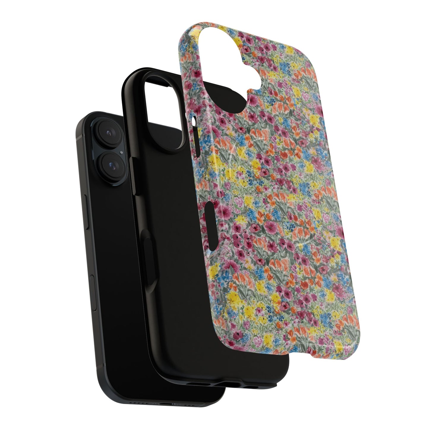 Meadow Blooms Floral Tough Phone Case — Colorful Wildflower Protective Cover