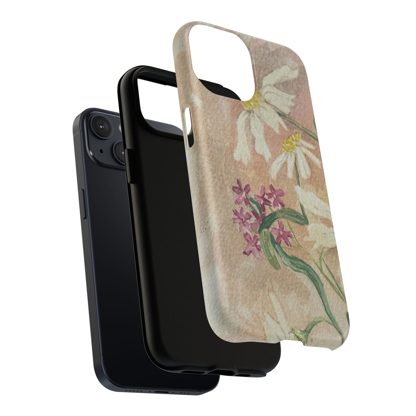 Floral Daisies Tough Magnetic Phone Case — Vintage Wildflower Design