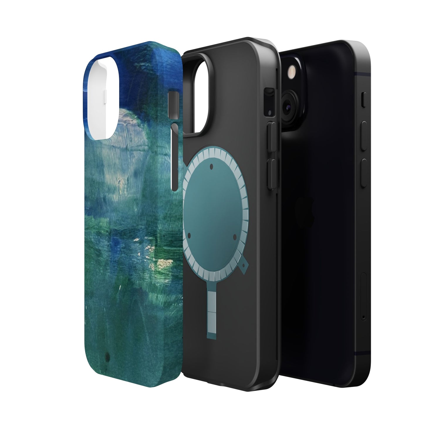 Where the Water Sleeps Magnetic Impact-Resistant Phone Case — Abstract Ocean Blue Art Blues Teal Green
