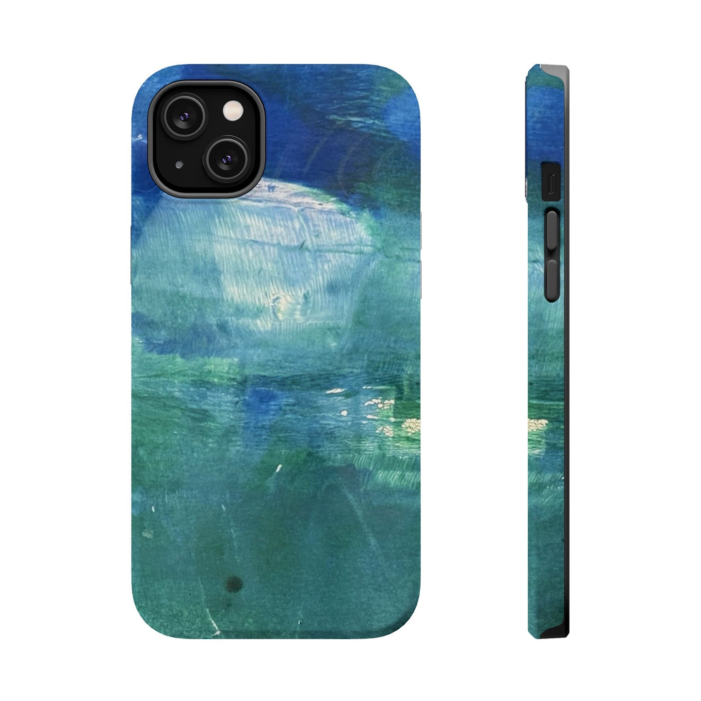 Where the Water Sleeps Magnetic Impact-Resistant Phone Case — Abstract Ocean Blue Art Blues Teal Green