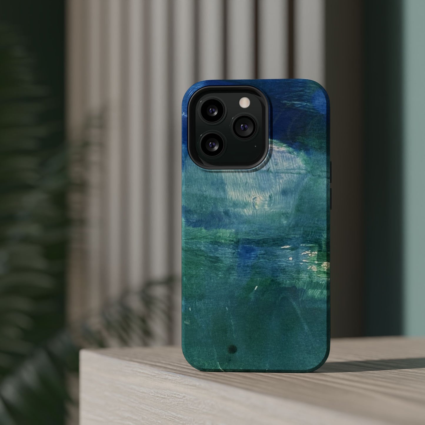Where the Water Sleeps Magnetic Impact-Resistant Phone Case — Abstract Ocean Blue Art Blues Teal Green