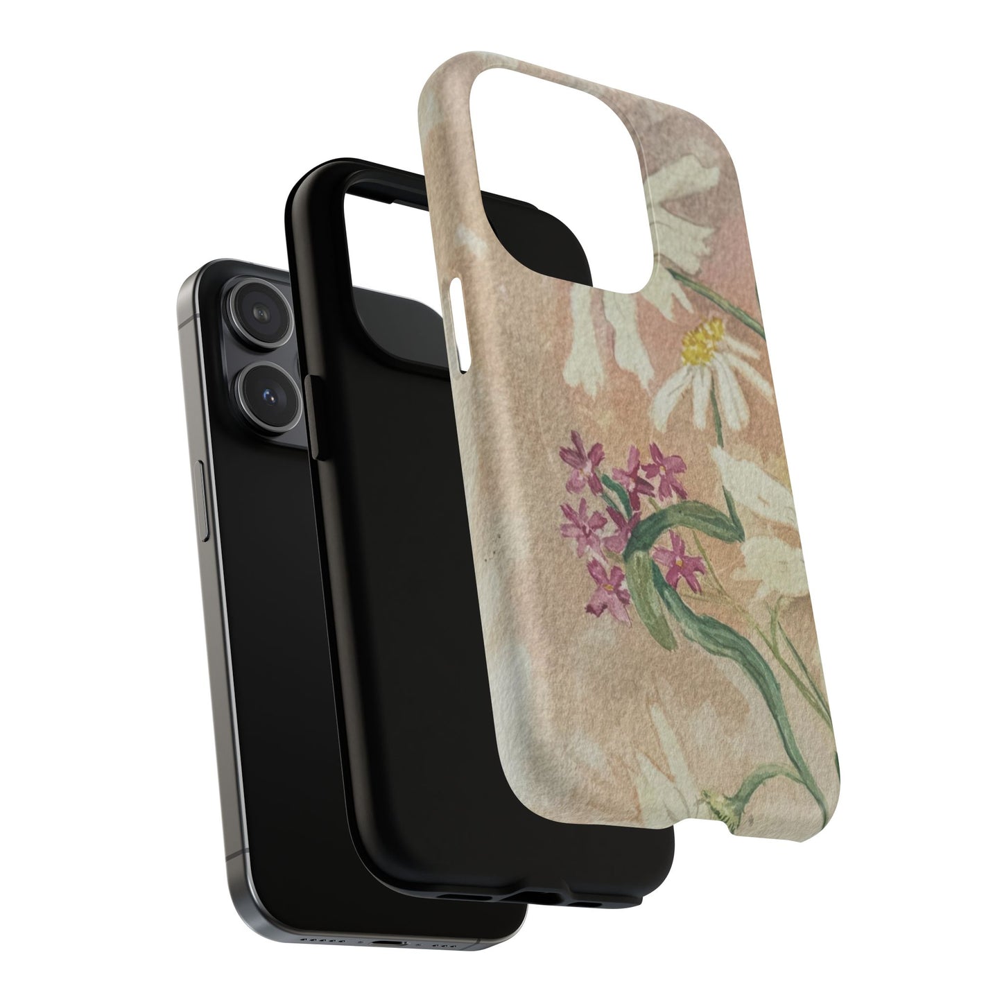 Floral Daisies Tough Magnetic Phone Case — Vintage Wildflower Design
