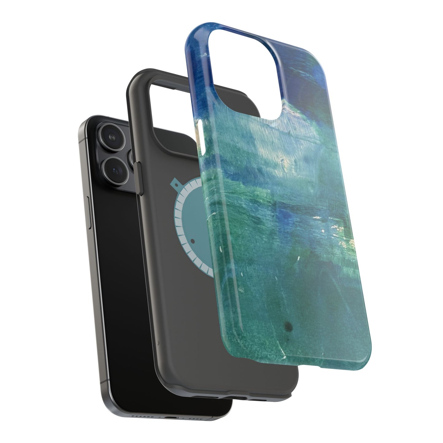 Where the Water Sleeps Magnetic Impact-Resistant Phone Case — Abstract Ocean Blue Art Blues Teal Green