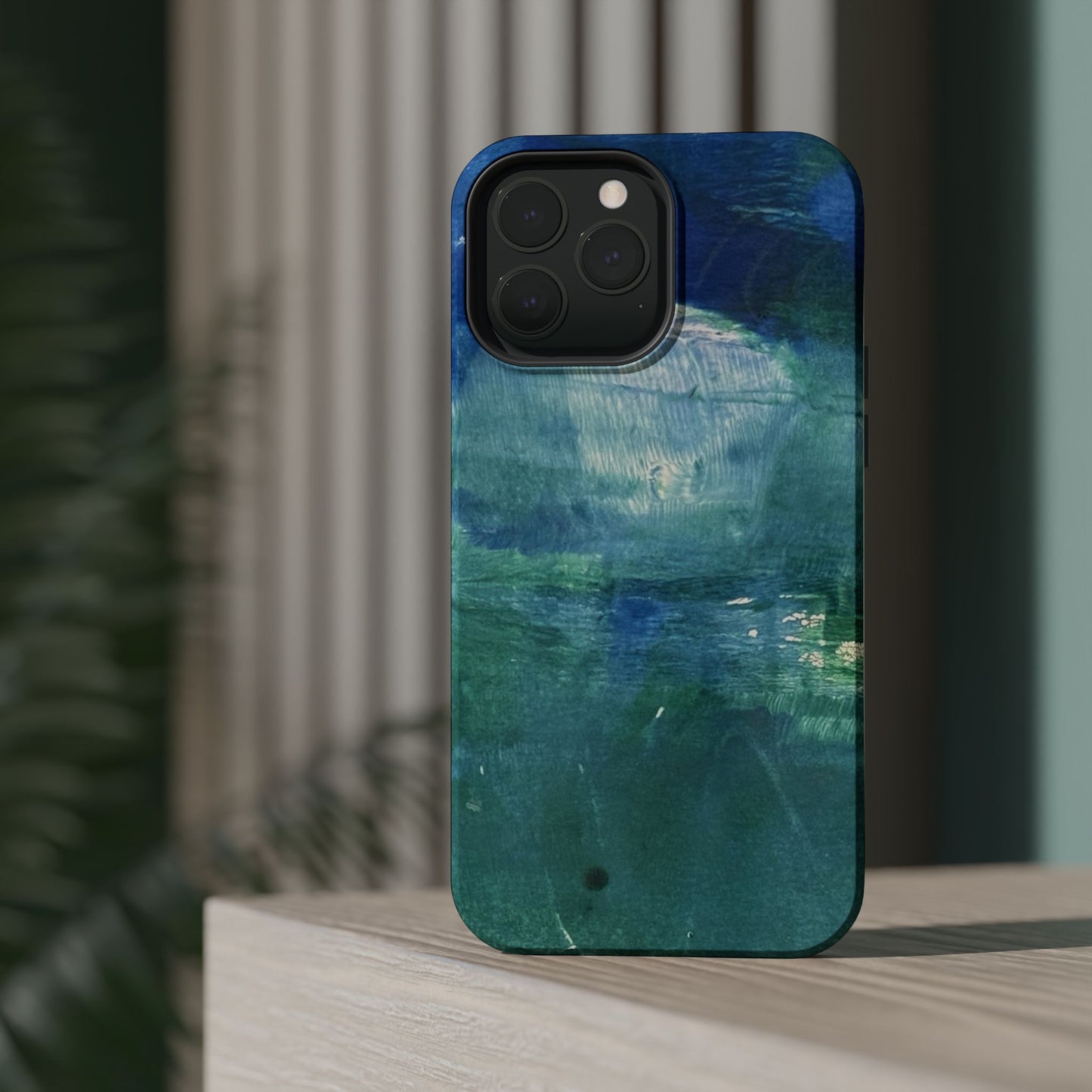 Where the Water Sleeps Magnetic Impact-Resistant Phone Case — Abstract Ocean Blue Art Blues Teal Green