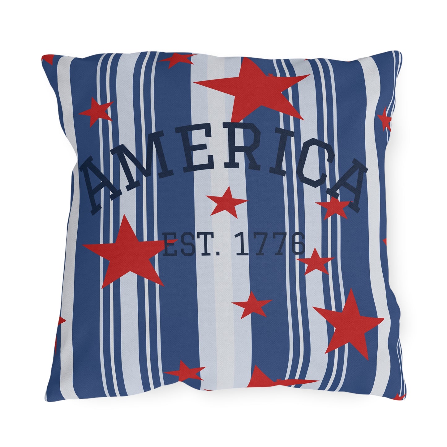 Americana Est. 1776 Pillow  Heritage Blue Outdoor Pillows