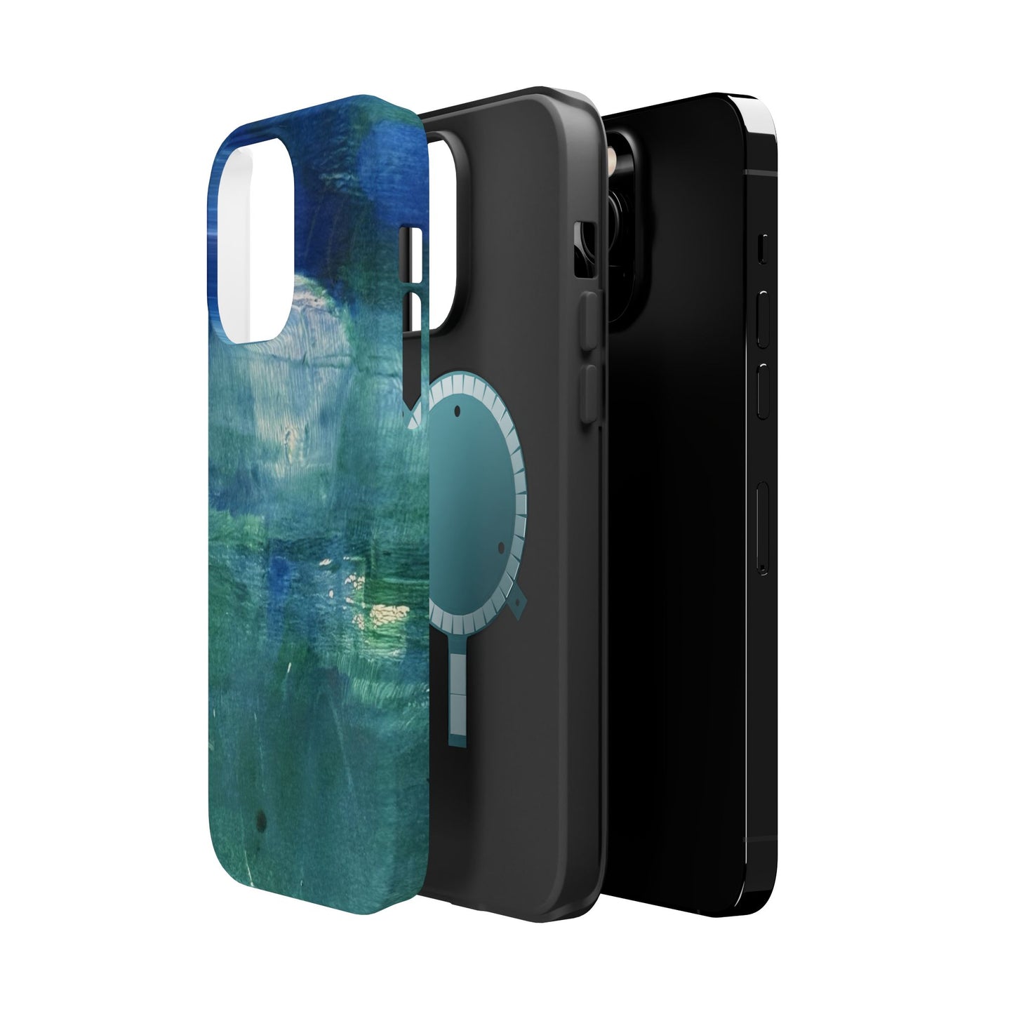 Where the Water Sleeps Magnetic Impact-Resistant Phone Case — Abstract Ocean Blue Art Blues Teal Green