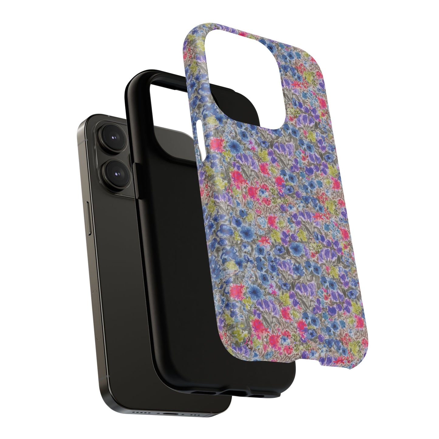Blue Wildflower Meadow Blooms Watercolor Blue & Violet Floral Tough Magnetic Phone Cases